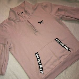 light pink, PINK VS quarter zip pullover